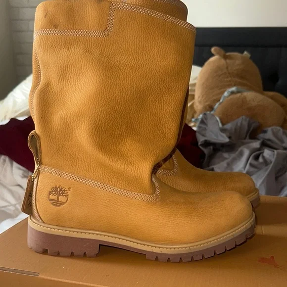Telfar x Timberland Collab Medium Pull On Boot Wheat Nubuck SIZE 7.5/8 MENS NWT - Picture 2 of 15